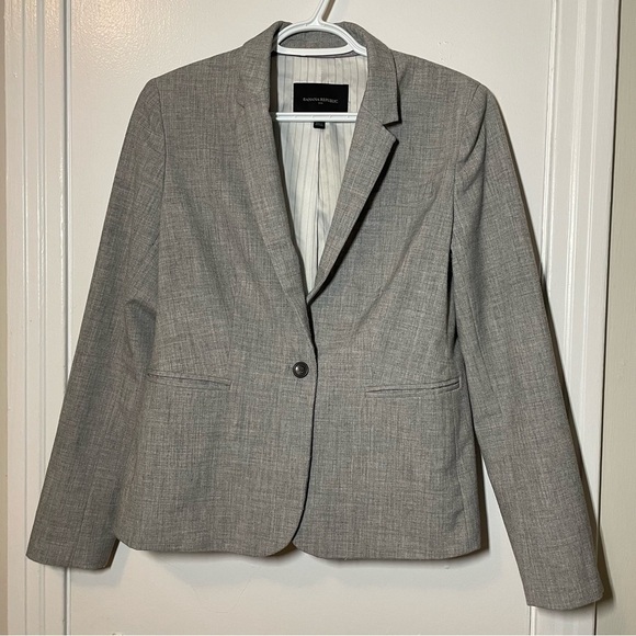 Banana Republic Light Grey Novelty Blazer Size 6 - Picture 2 of 5